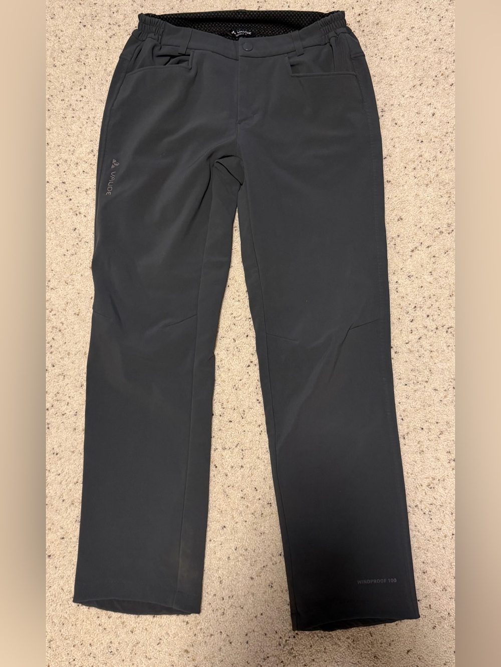VAUDE Men’s Windproof 100 Softshell Hiking Pants Black Size Small S